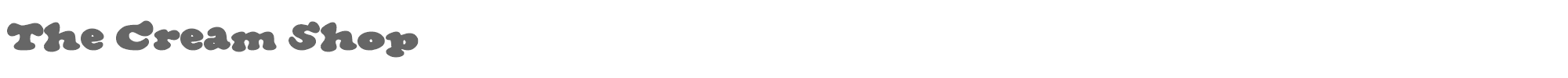 Sample characters The Cream Shop Font